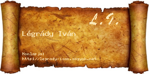 Légrády Iván névjegykártya